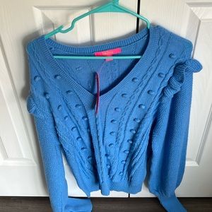 NWT - Lilly Pulitzer Greta Sweater - Blue Thistle - size XL